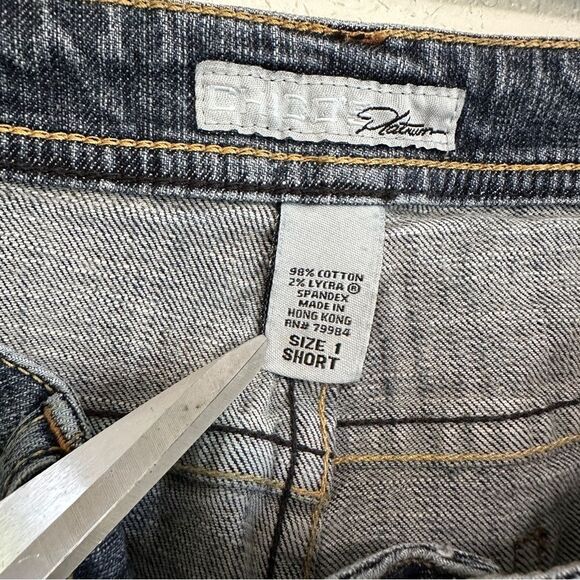 Chico's Jeans Womens Size 1 Platinum Denim Straight Leg Medium Wash Stretch - Picture 5 of 6